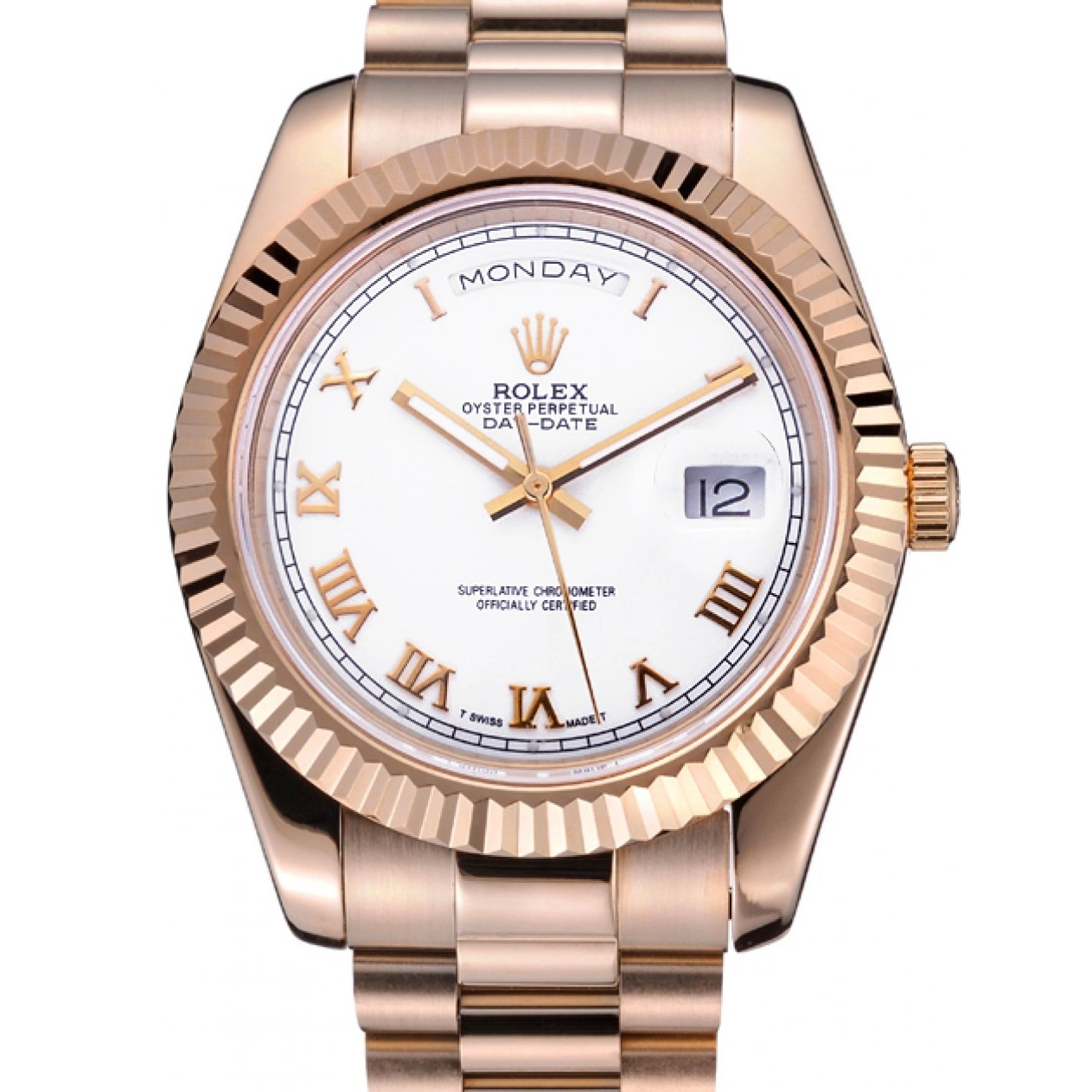 MiroTime 0705 Rolex Day-Date White Dial Gold Bracelet 622546